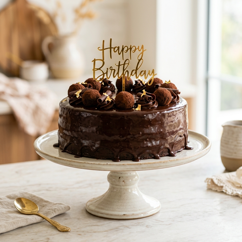 Birthday Chocolate Truffle Cake